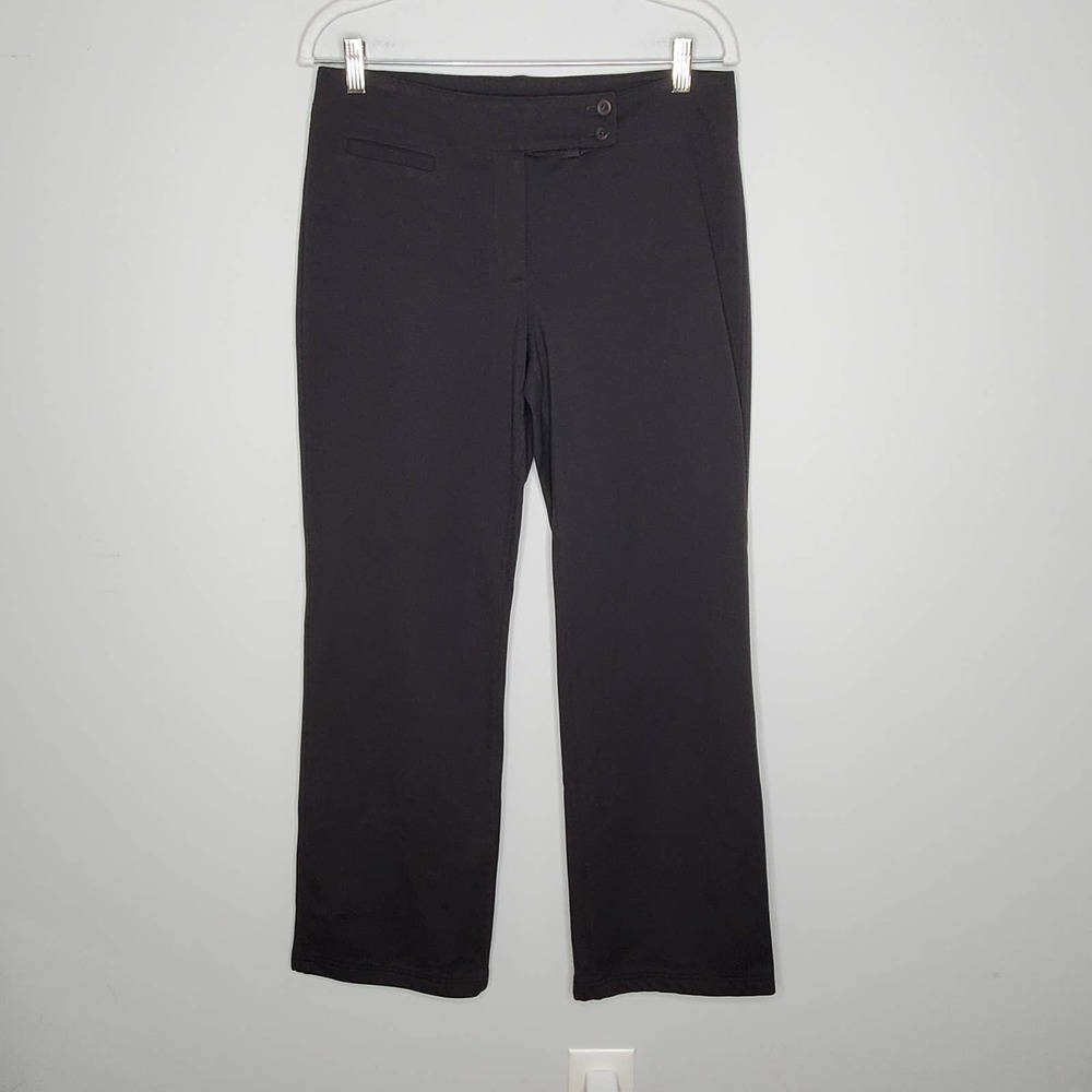 EILEEN FISHER Dark Charcoal Grey Stretch Straight Leg Pants Sz Small S